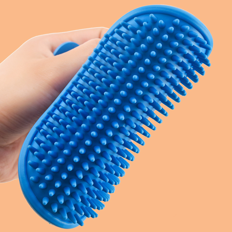 Dog Bathing for Soothing Massage Dog Bathing Rubber Glove with Adjustable Ring Handle for Long Short Haired Dogs and Cats