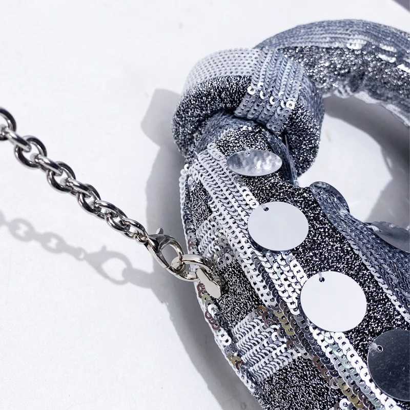 Mini Evening Bags For Women Luxury Designer Handbags And Purses 2025 New In PVC Mosaic Shiny Disc Chain Strap Underarm Shoulder Z250220