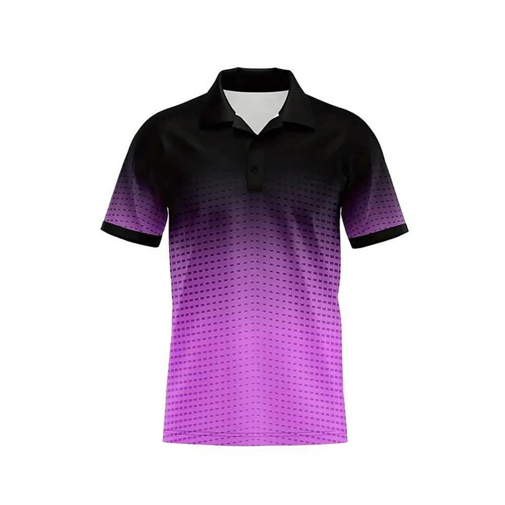 Fashion Gradient 3d Print Polo Shirts For Men Casual Short Sleeved Lapel Tops Breathable Quick Dry Oversized Golf Sports T-Shirt W250220