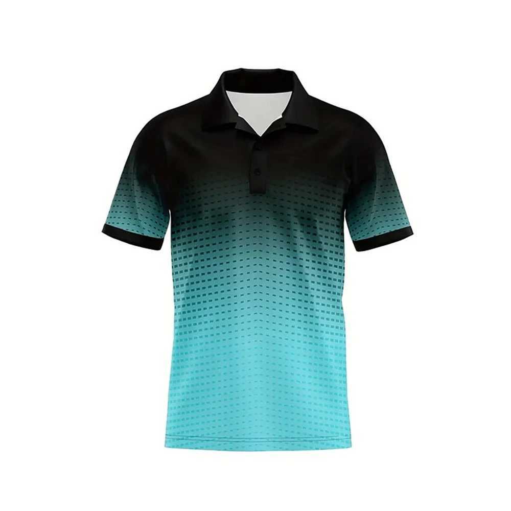 Fashion Gradient 3d Print Polo Shirts For Men Casual Short Sleeved Lapel Tops Breathable Quick Dry Oversized Golf Sports T-Shirt W250220