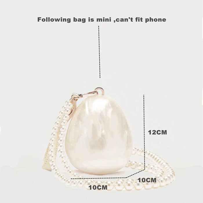 Women Acrylic egg bag cute pearl Evening Clutch Bag with beaded strap For Wedding Party Luxury purse And Handbag Designer Z250220