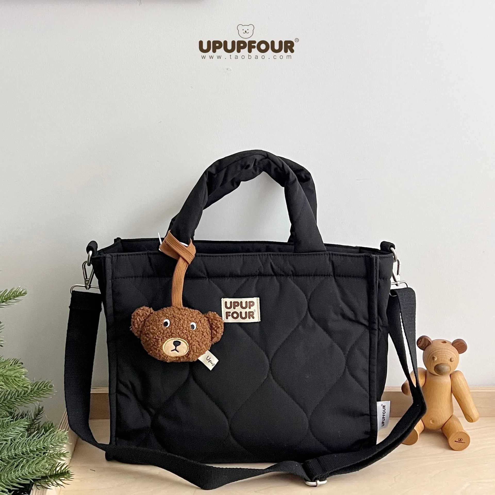 Korean Bear Mommy Bag Tote Maternity Bag Baby Stroller Hanging Bag Nappy Bags Multifunctional Storage Handbag Baby Stuff X250220