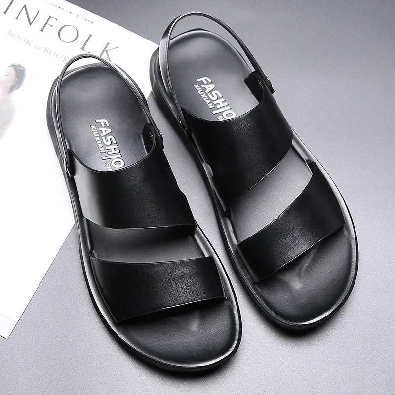 New Arrival Concise Mens Sandals Quality Leather Mens Sandals Platform Men Beach Casual Shoes Fashion Comfort Male Slippers Mens Shoes T250220