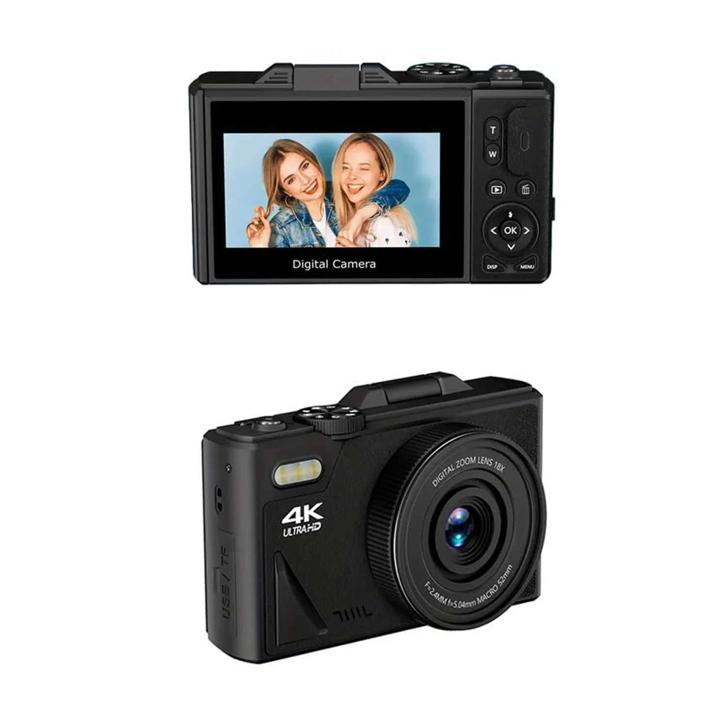 3 Flip Screen 64MP Digital Camera for Photography 4K Video Vlogging Camcorder YouTube Webcam Cameras 18X Digital Zoom Camera Z250220