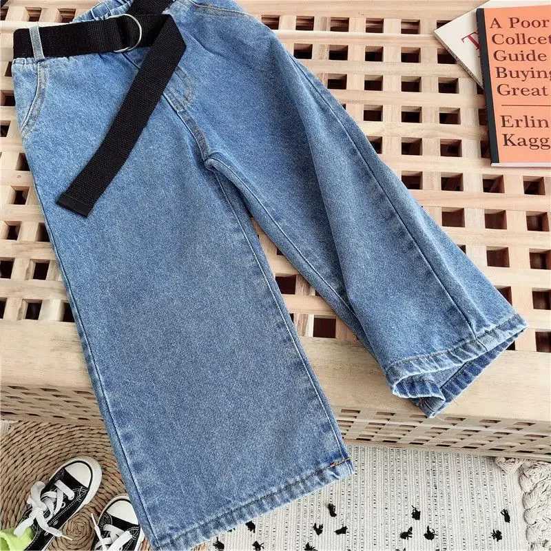 Girls Jeans Solid Color Kids Jeans Girls Spring Autumn Children Jeans Casual Sle Kids Clothes Z250220