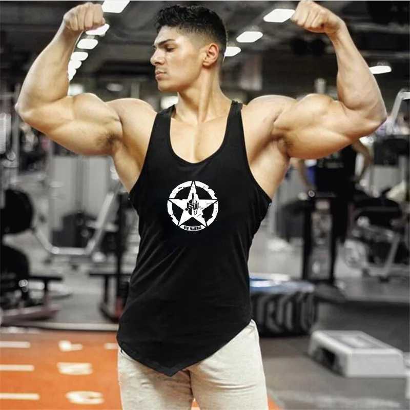Gym Bodybuilding Muscle Shirts Summer Sleeveless Cotton Breathable Tank Tops Mens Fitness Sports Irregular Hem Hip Hop Singlets W250220