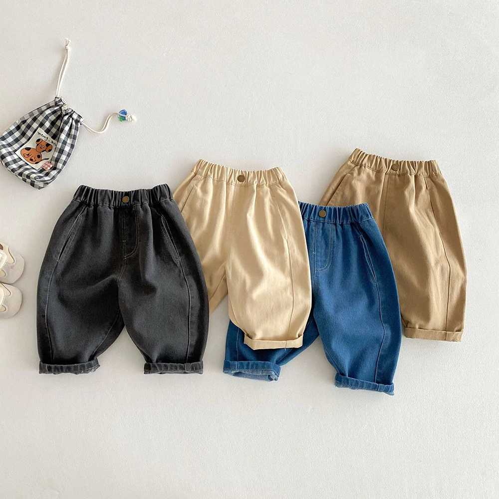 Spring 2025 Kids Jeans Daily Korean Sle 1-5 Year Old Girls Denim Pants Boys Trousers Kids Pants Z250220