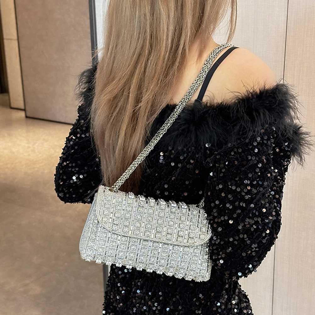 Rhinestone Evening Bag for Women Adjustable Strap Clutch Purse Sparkling Shoulder Bag Clutch Bag for Wedding Party Prom Z250220