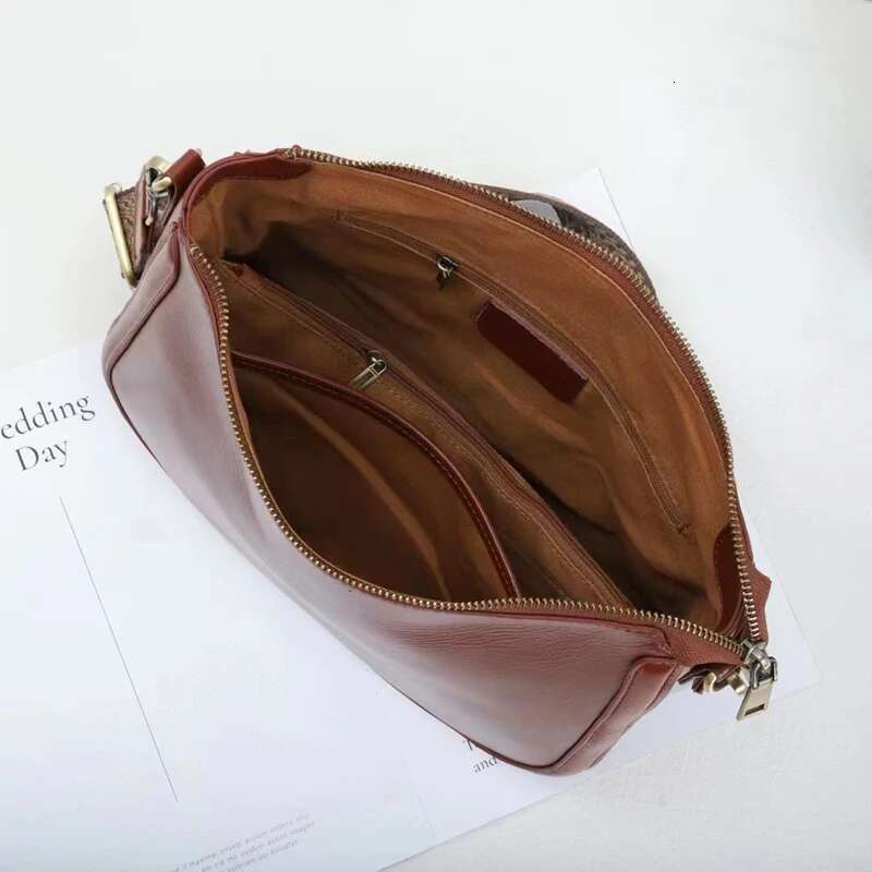 2 Straps,Vegetable Tanned Leather,Women Genuine Leather Shoulder Female Messenger,Cross Body Bag, A759