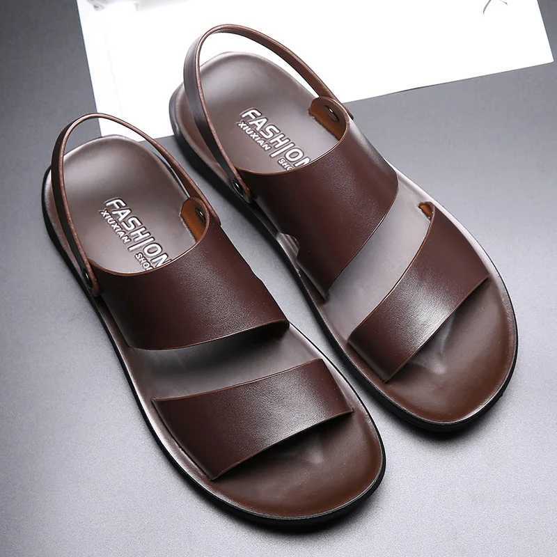 New Arrival Concise Mens Sandals Quality Leather Mens Sandals Platform Men Beach Casual Shoes Fashion Comfort Male Slippers Mens Shoes T250220