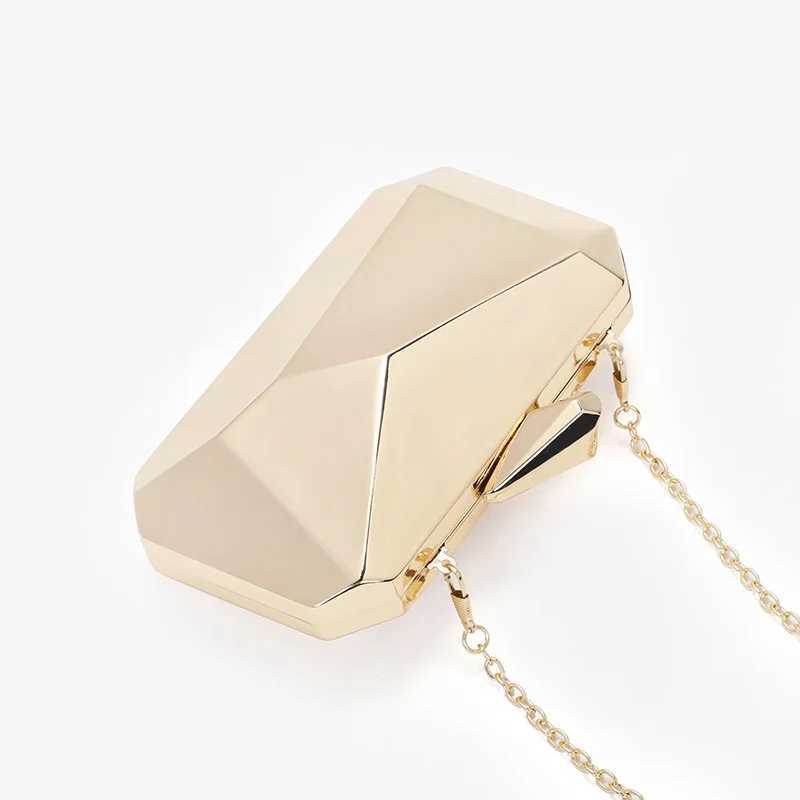 Gold Acrylic Box Geometric bags Clutch Evening Bag Elegant Chain Shoulder Bag for Women 2020 Handbag For Wedding/Dating/Party Z250220