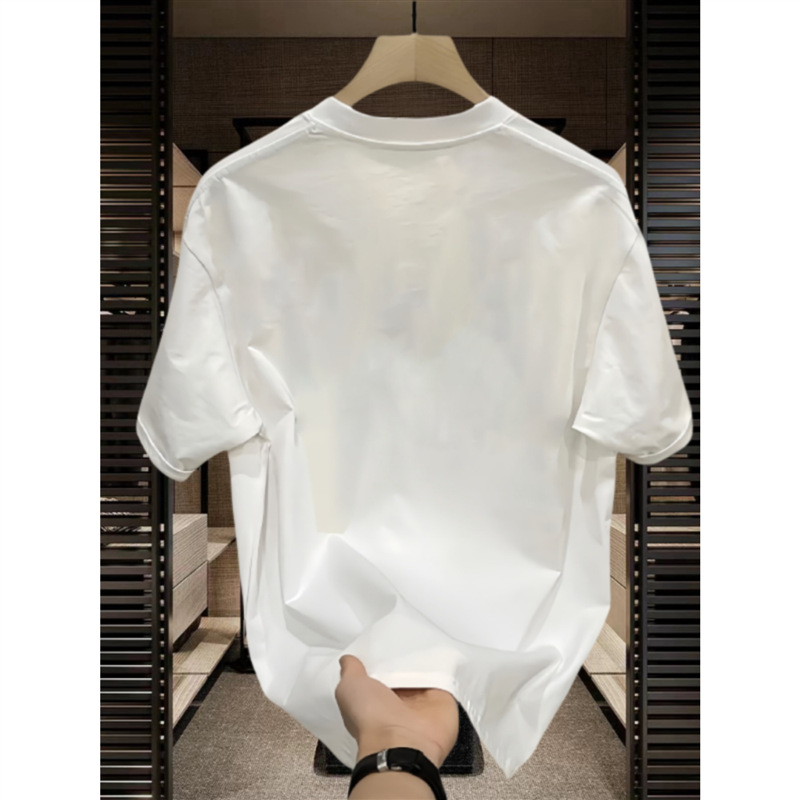 New summer cotton short sleeve T-shirt men's and women's heavy loose brand half sleeve shirt lovers printed T-shirt 2025