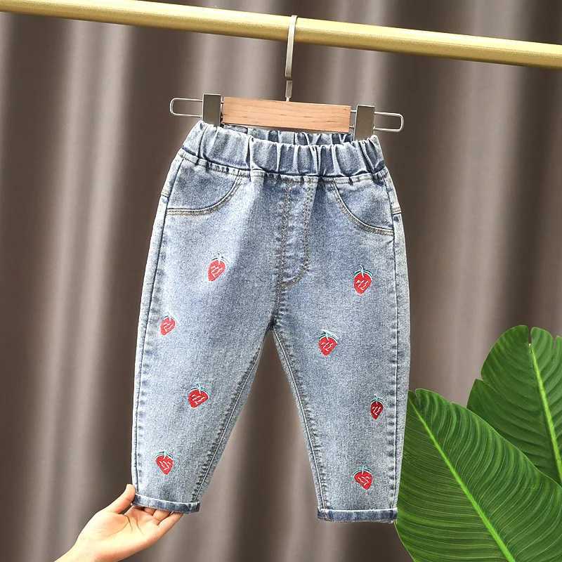 Spring childrens clothing baby loose straight leg jeans boys clothing childrens outdoor fully matched jeans Z250220