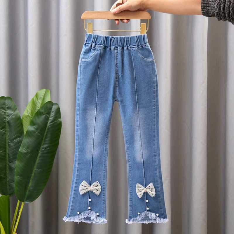 Spring and Autumn Childrens Baby Girls Jeans Baby Girls Jeans Casual Girls Jeans Childrens Clothing Childrens Bell Bottom Jeans Z250220