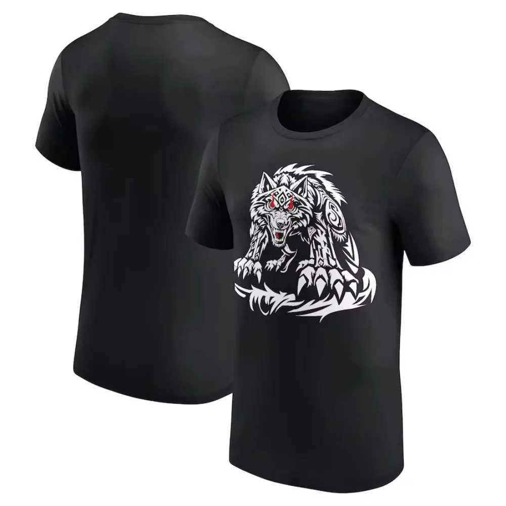 Men's T-Shirts Jacob Fatu Wolf Black Familys T-shirt 2024 New Wrestling Hot Selling New Summer Short Sleeved Cotton Tee Casual Oversize Top z2502