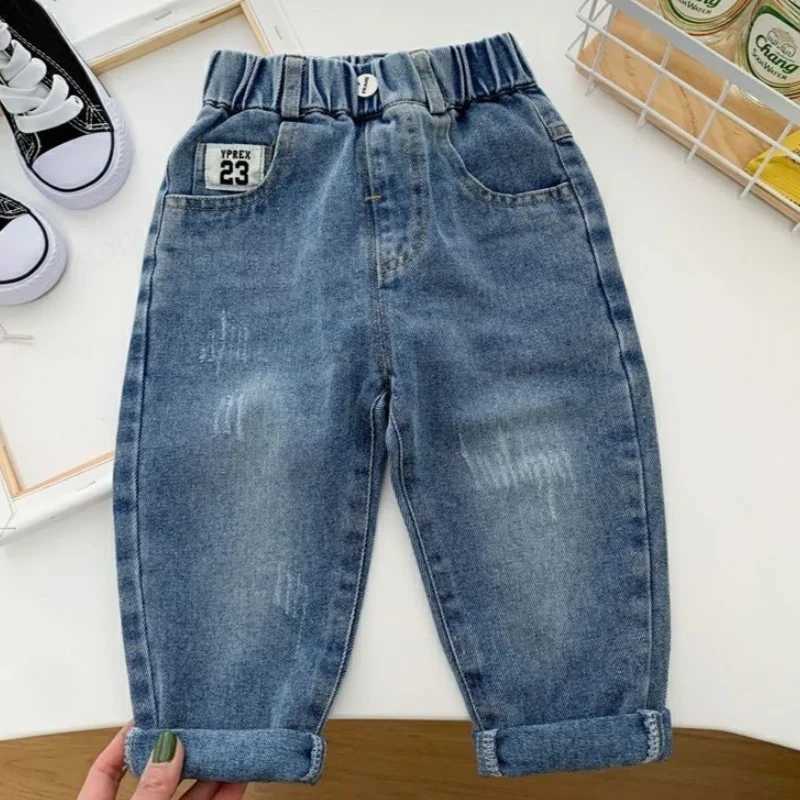 Boys Jean Pants Long Trousers Cotton 2024 Cute Spring Autumn Babys Kids Pants Teenagers Outwear Childrens Clothing Z250220