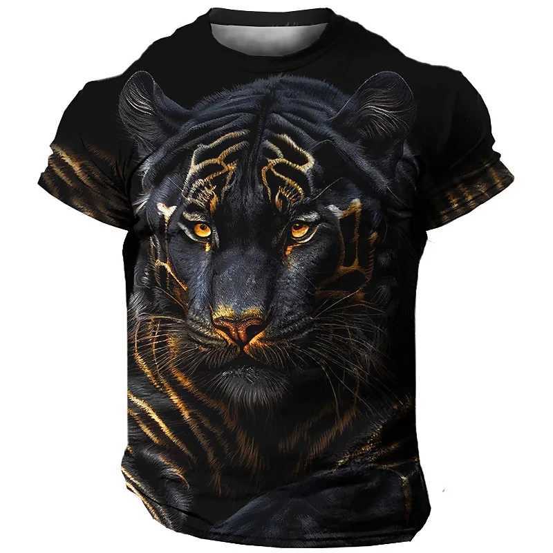 Oversized Mens T-Shirt 3D Tiger Print Tees Tops Summer Casual Mens Animal Pattern T Shirt Streetwear Quick Dry Fashion Clothes W250220