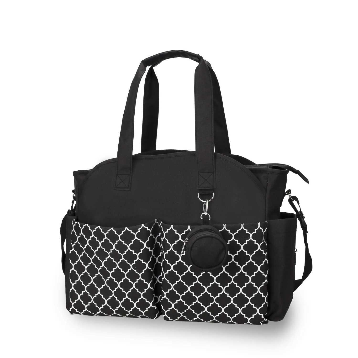2024 New Portable Shoulder Mommy Bag Printed Geometric Pacifier Bag Maternal and Infant Travel Outdoor Mom Bag X250220