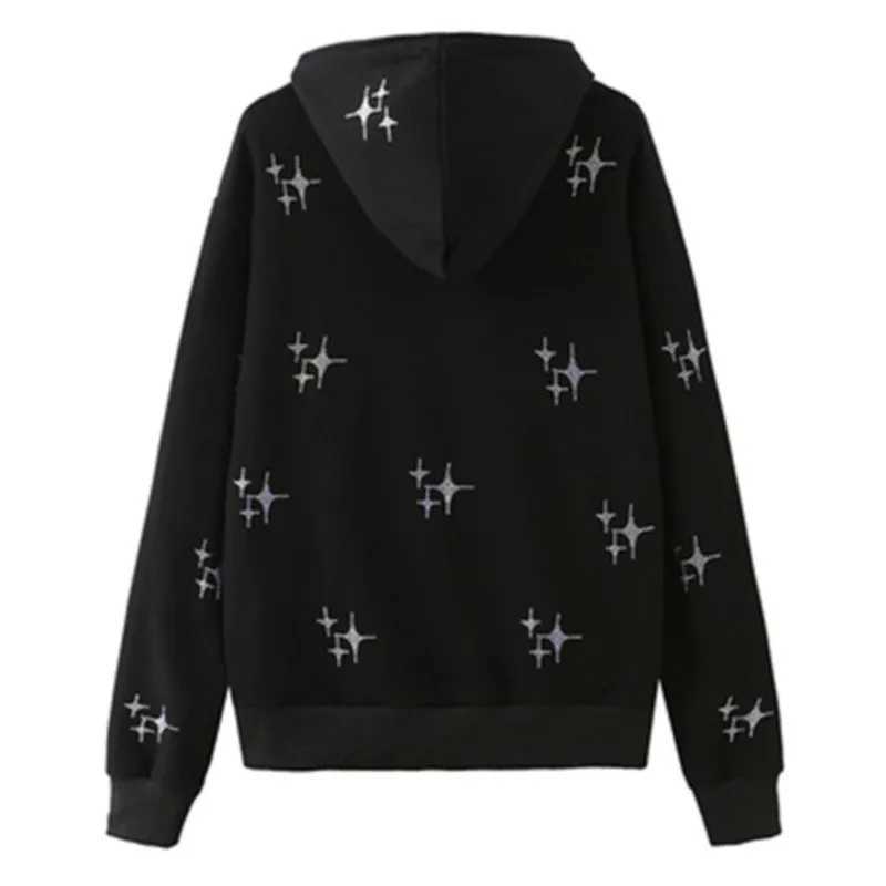 Mens Zipper Star Sportswear Punk Fashion Retro Y2K Clothing Hoodie Mens Hip Hop T-shirt Casual Gothic Unisex Coat X250220