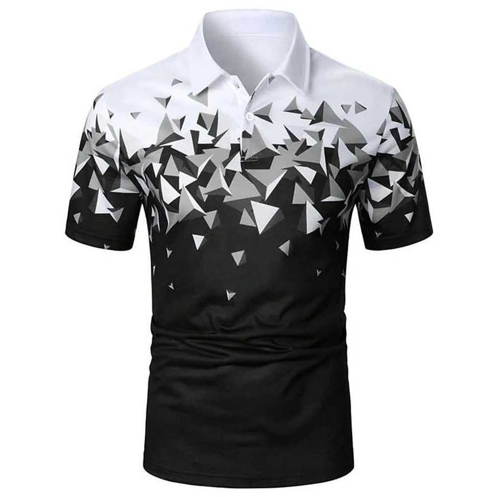 Gradient Polo Shirts Men Casual Lapel Short Sleeve T-Shirt 3d Print Golf Sports Shirt Summer Breath Quick Dry Mens Polo Shirts W250220