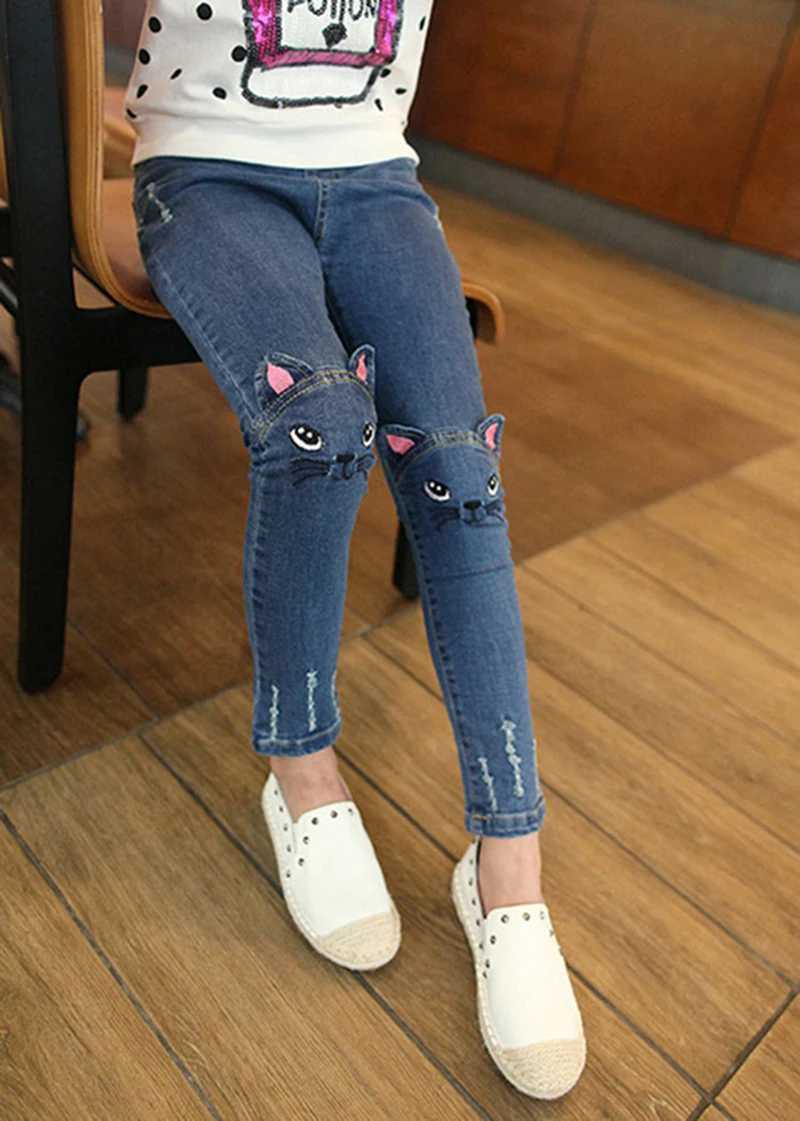 IENENS Children Infants Girls Casual Denim Long Pants Child Baby Girl Jeans Clothes Fashion Kids Skinny Trousers Prints Clothing Z250220