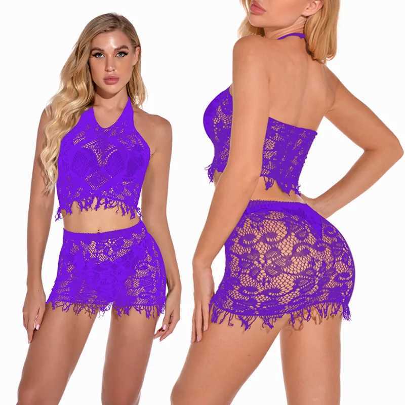 Sexy Mesh Fishnet Purple Bodystockings sex for Women Erotic Lingerie Sexy Open Crotch Teddies Bodysuits Female Sexy Dress NewXJ250220