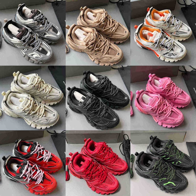 Top Designer Shoes Luxury Brand Men Women Track 3 3.0 Casual Sneakers Leather Nylon Print Platform