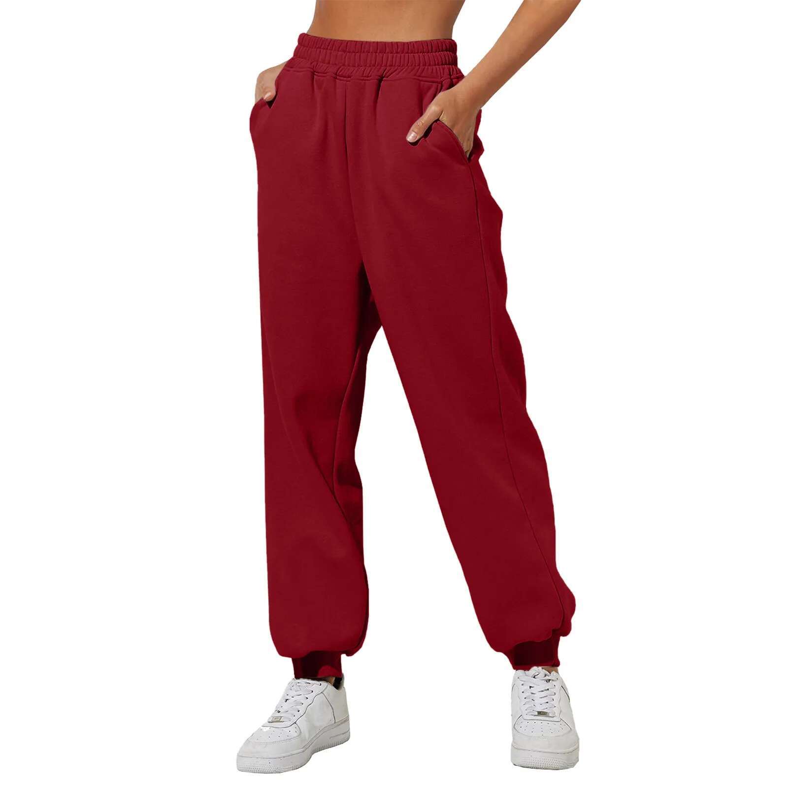 Y2k Jogging Sweatpants Winter Women Fleece Ed Sports Pants Korean Fashion Hippie Haruku High Waist Trousers Streetwear