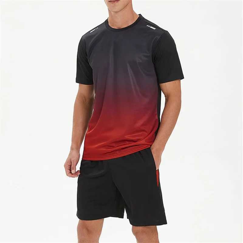 Summer Mens Short Set Quick Dry Sport Tracksuit Man Fashion Jogging Suit Two Piece Gym Running Set Beach Golf Wear Man Clothes W250221