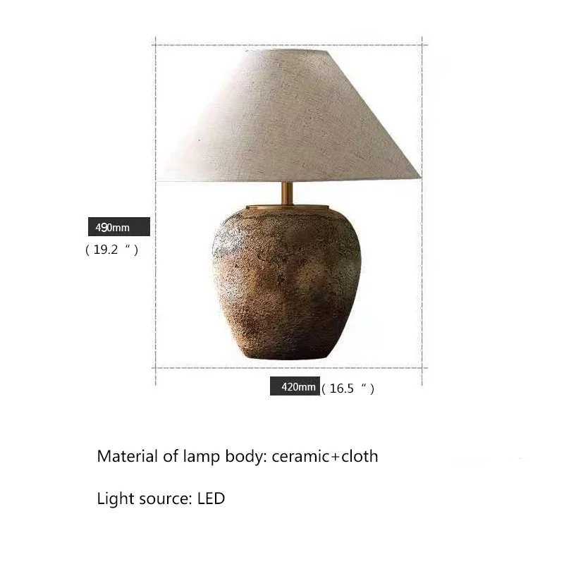 KERWIN Chinese Table Lamps LED Creative Retro Ceramic Pot Desk Light for Home Living Room Hotel Club Ornament Decor Z250220