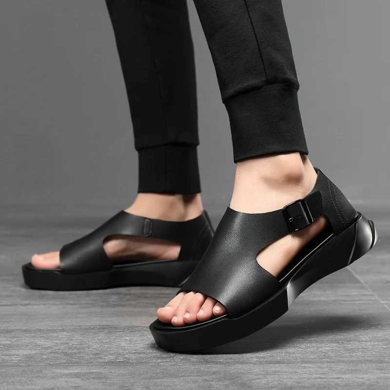 New Arrival New black and white denim needle punched leather mens shoe platform for summer Roam mens shoes fashionable and casual high-end mens shoes 