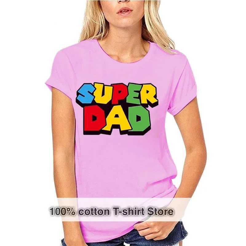 2024 New Super Dad Summer Cotton T-Shirt Super Dad Mens And Womens T Shirt Fathers Day Gift Family Couple Outfit Love Shirt W250220