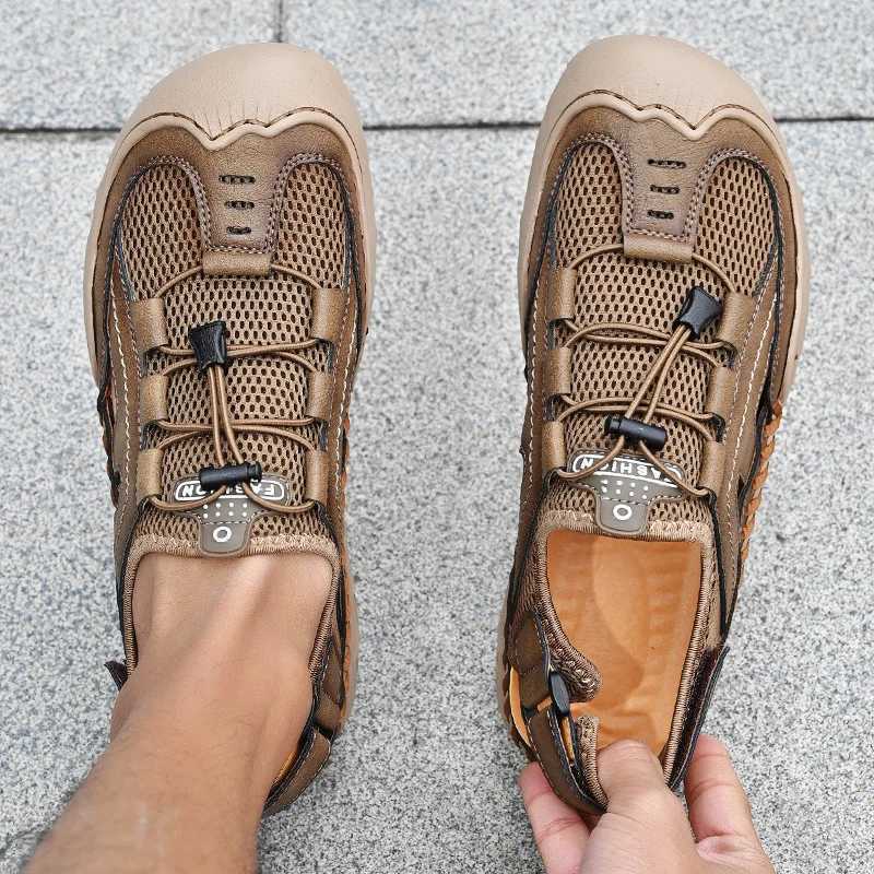 New Arrival New Mens Sandals Summer Breathable Mesh Sandals Men Outdoor Casual Lightweight Beach Sandals Fashion Men Shoes Large Size 38-46 T250220