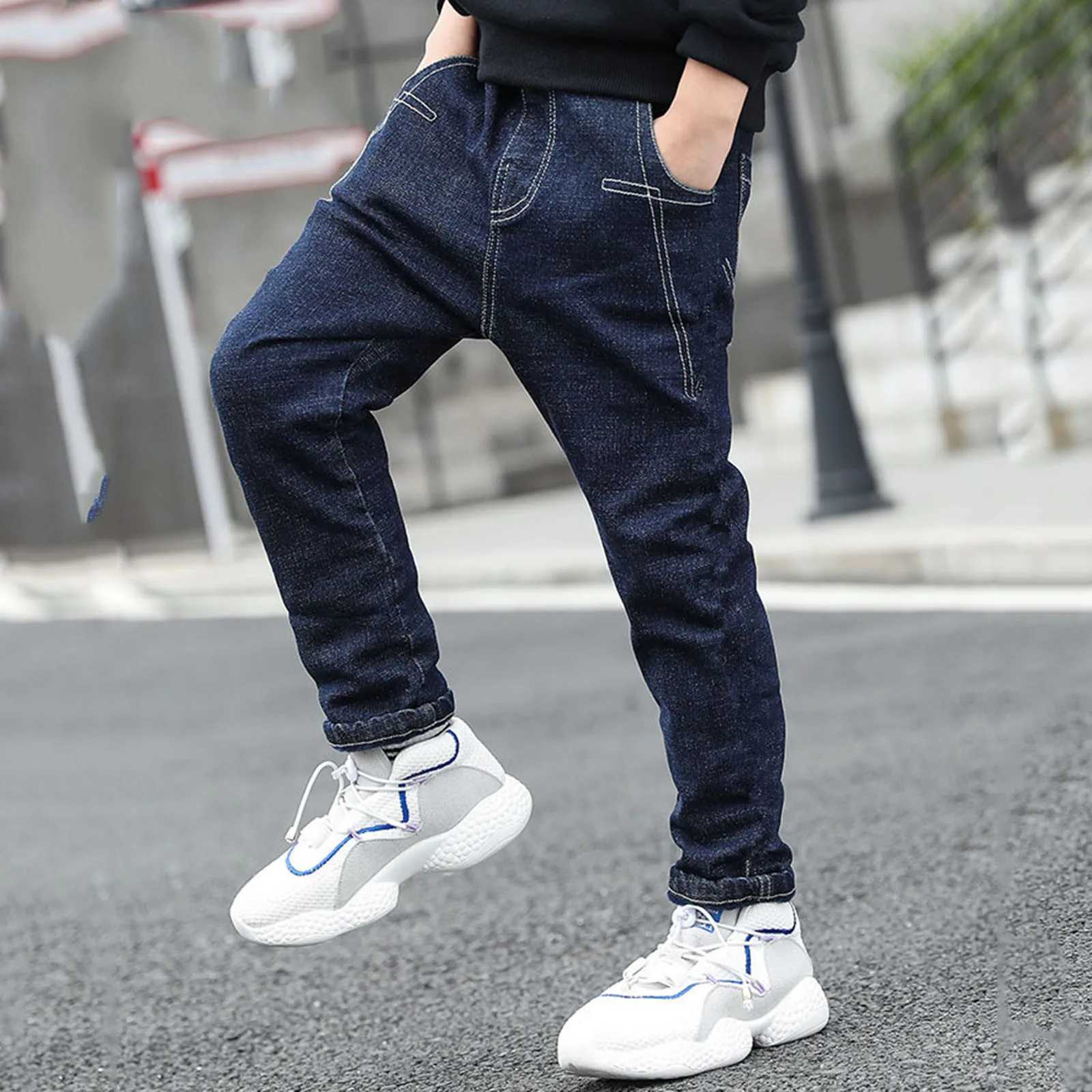 Childrens jeans childrens denim pants clothing for baby boys casual Bowboy bottoms Trousers aged 4-14 Z250220