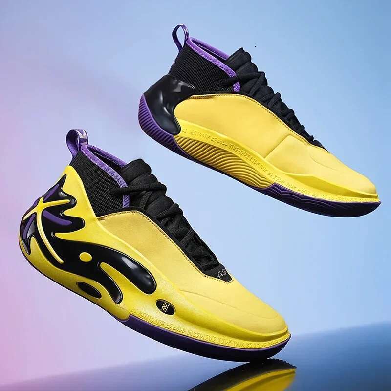 High-quality Men's Women Leather Basketball Sneakers Men Outdoor Rubber Anti Slip Sports Training Shoes Male