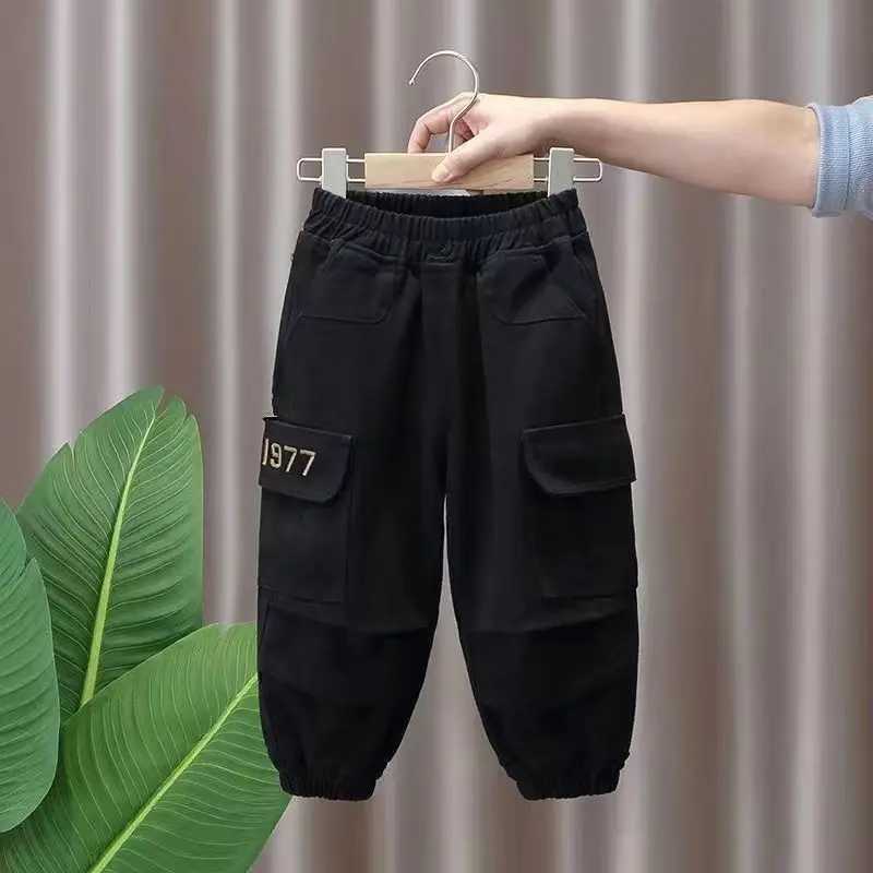 Spring and Autumn Kids Boys Pants 2024 New sle Childrens Handsome Cargo pants Cotton Boys Baby Casual Pants 2-8Y Z250220