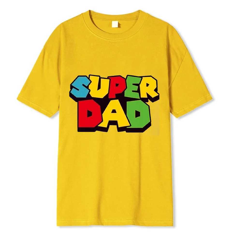 2024 New Super Dad Summer Cotton T-Shirt Super Dad Mens And Womens T Shirt Fathers Day Gift Family Couple Outfit Love Shirt W250220