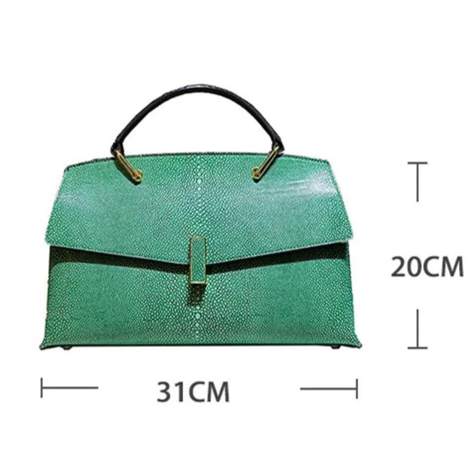 Pearl Fish Leather Pattern Women Handbags Shell Bag Cowhide Leather Lady Shoulder Messenger Bag Large Capacity Fashion Bags Z250220-1