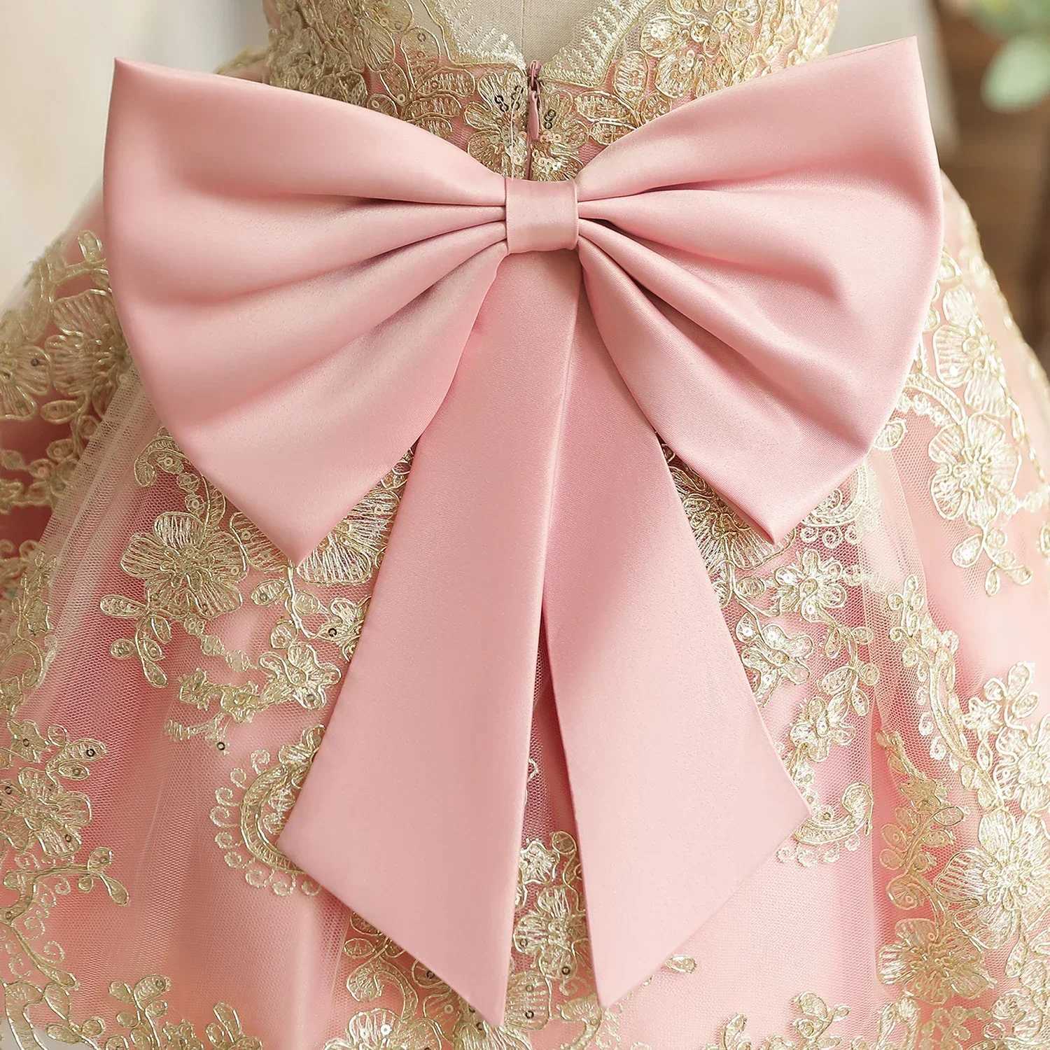 Toddler Baby Girls Lace Dress Elegant Embroidery Flower Princess Dresses for 1-5 Years Newborn Infant Green Christmas Costumes X250220