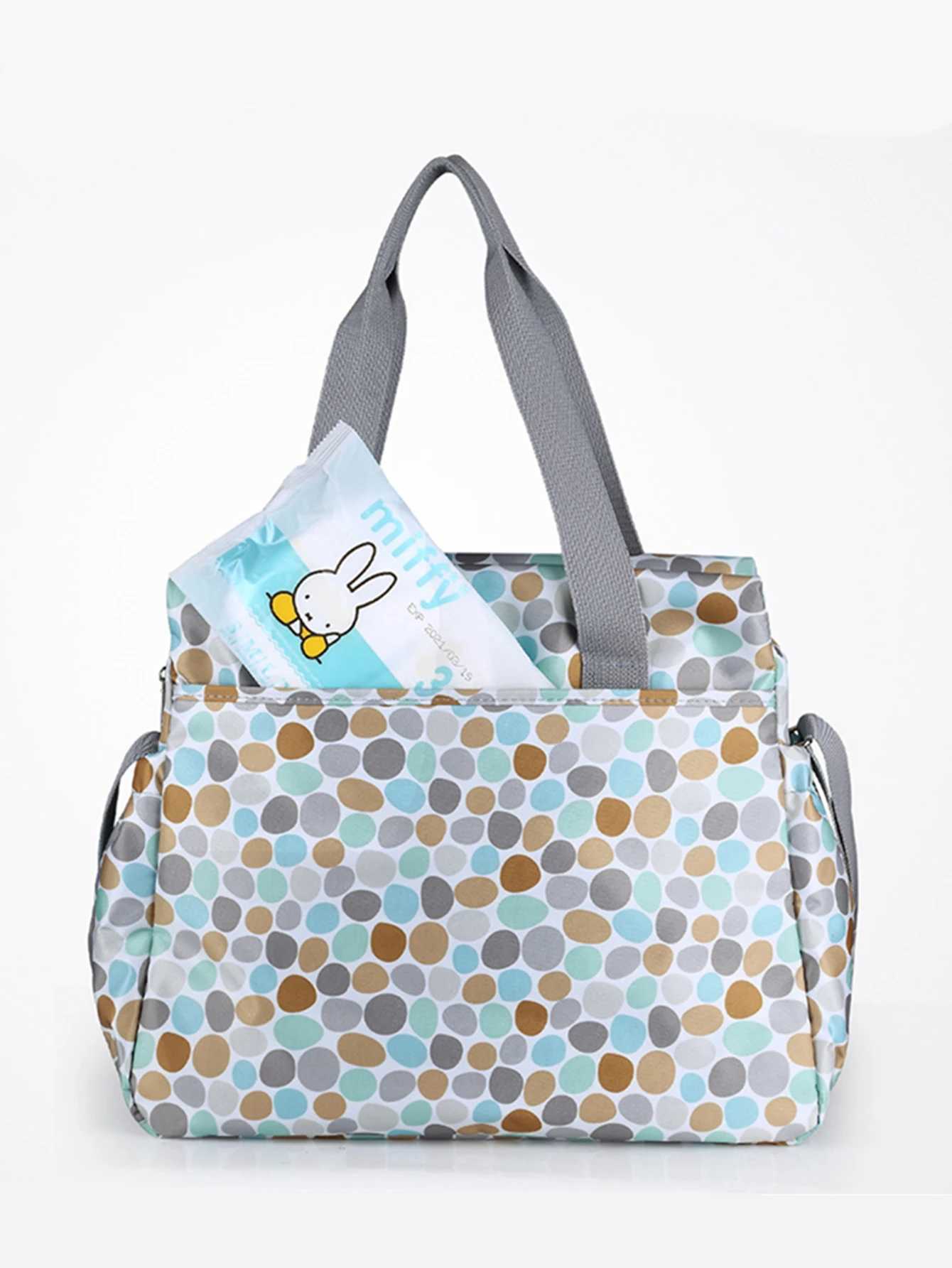 New color fashion printing large capacity mommy bag one shoulder portable multi-function portable mother and baby bag diaper bag X250220