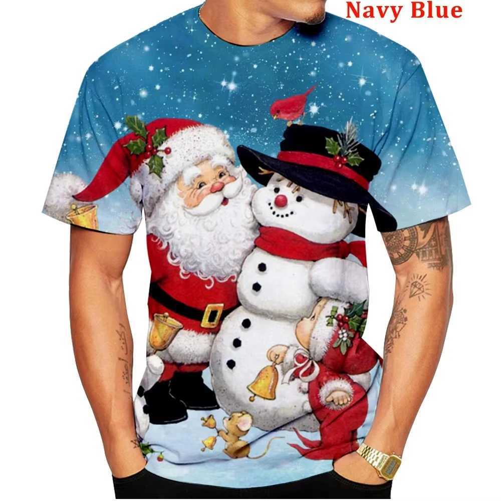 Mens Clothing with Christmas Tree 3d PrintMens T-shirtLarge Size Casual Loose T-shirt W250220