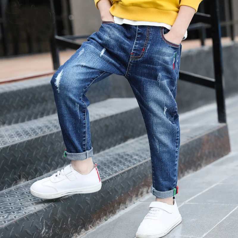 IENENS Kids Boys Casual Jeans Children Clothes Cowboy Long Pants Solid Color Denim Clothing Trousers Baby Boy Stertch Jeans Z250220