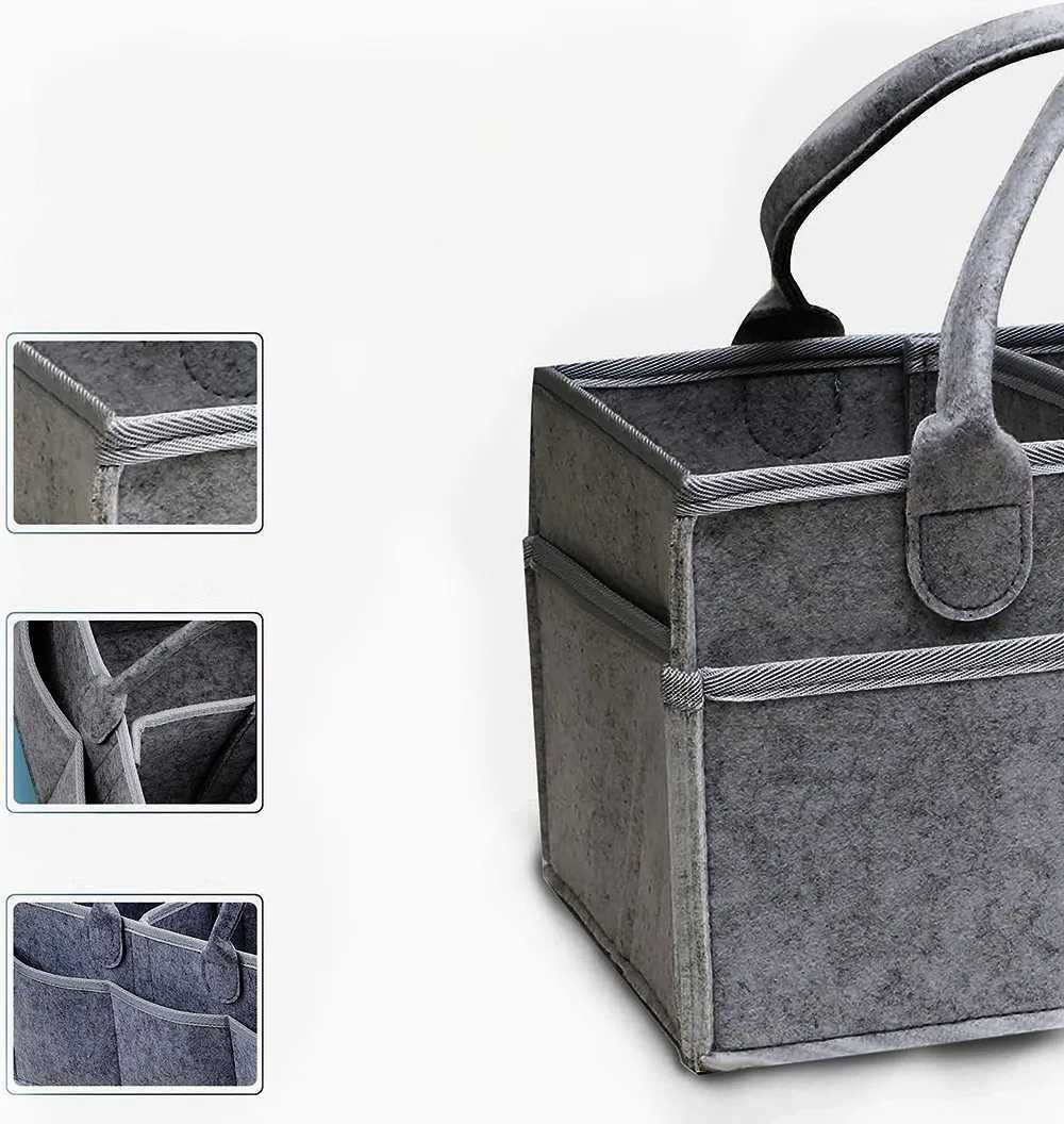Multifunctional Felt Diaper Bags Baby Newborn Things Nursery Organizer Diaper Stackers Caddies Diaper Pouch Large Storage Bag X250220