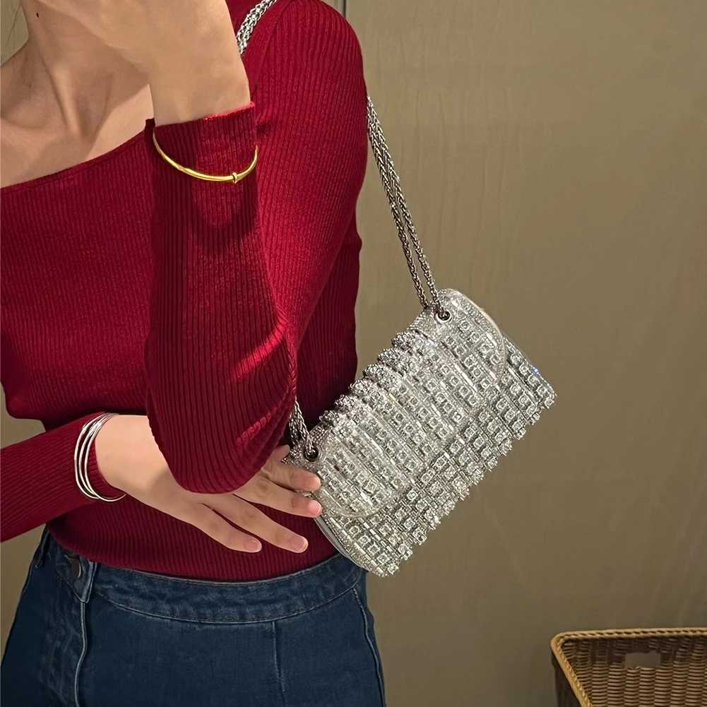 Rhinestone Evening Bag for Women Adjustable Strap Clutch Purse Sparkling Shoulder Bag Clutch Bag for Wedding Party Prom Z250220