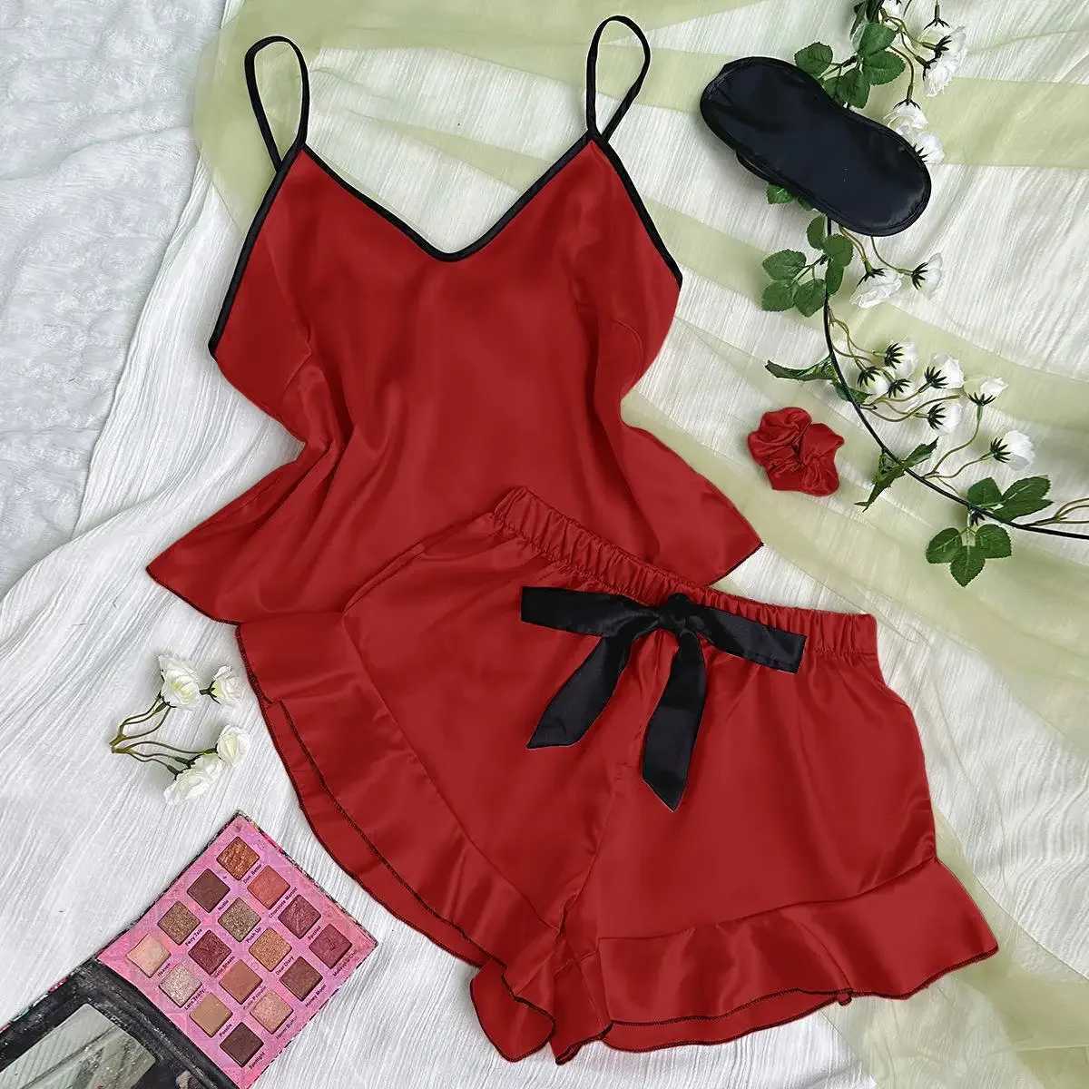 Silk PJs for Women Satin Pajama Set Sexy Lingerie Camisole Nightwear Spwear Comfortable Shorts Set Luxury LingerieXJ250220