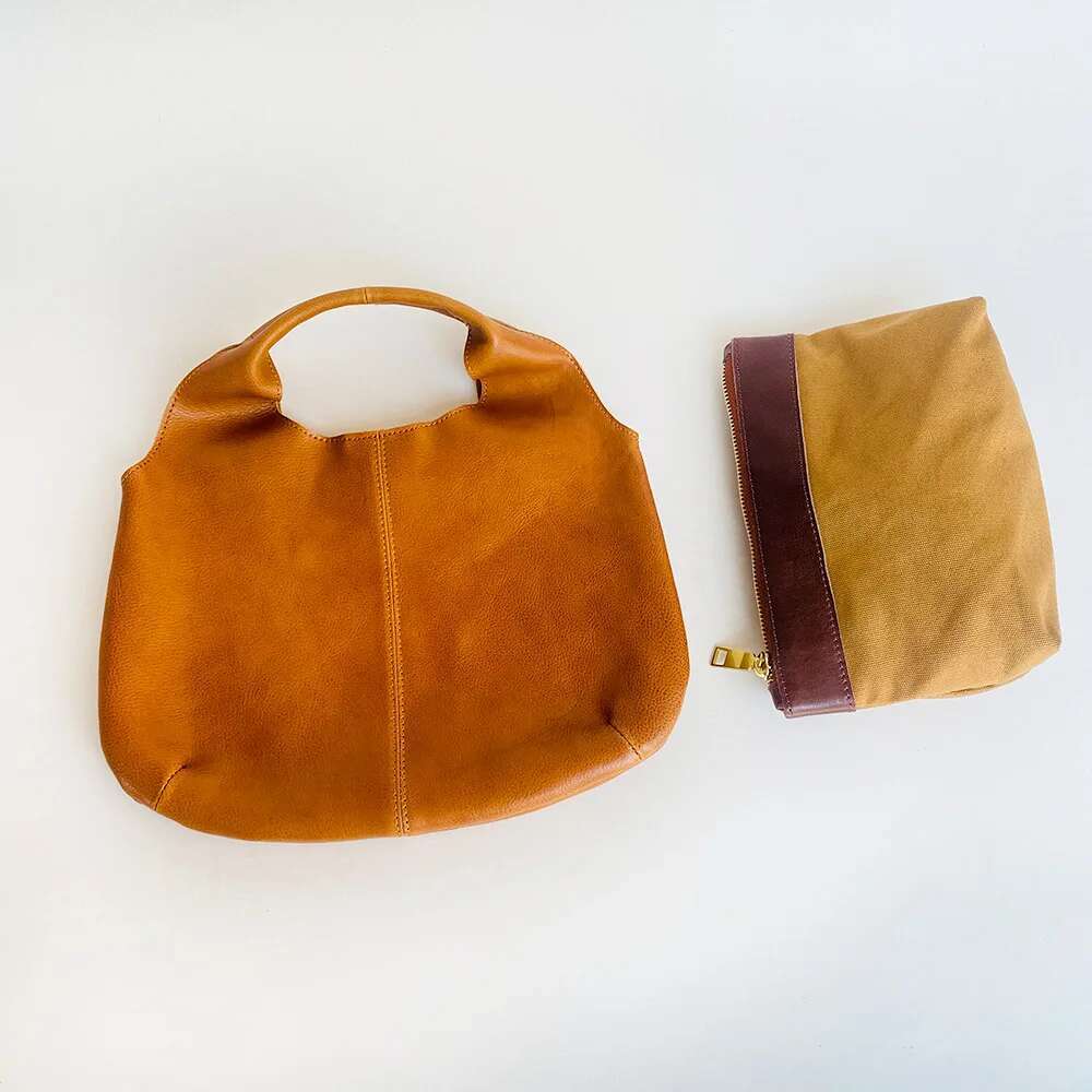 2025 Women's Handbag Lazy Soft Leather New One Shoulder Cross-Body Retro Weekend Vacation Shopping Bag