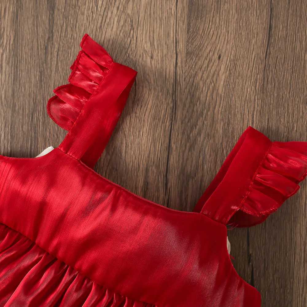 Baby Clothing Girl Summer Sleeveless Bow Princess Girl Childrens Clothing Gorgeous Satin Childrens Dress First Birthday Dress Princess X250220
