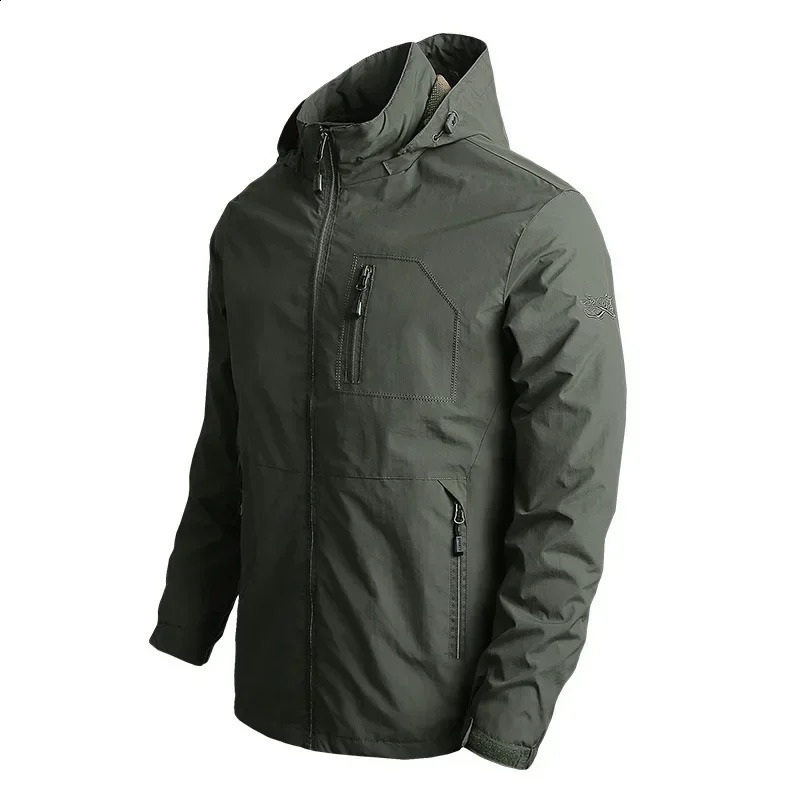 Hunting Jacket Men Autumn Bomber Hooded Jackets Man Outdoor Soft Shell Clothing Male Zipper Breathable Outwear 250221