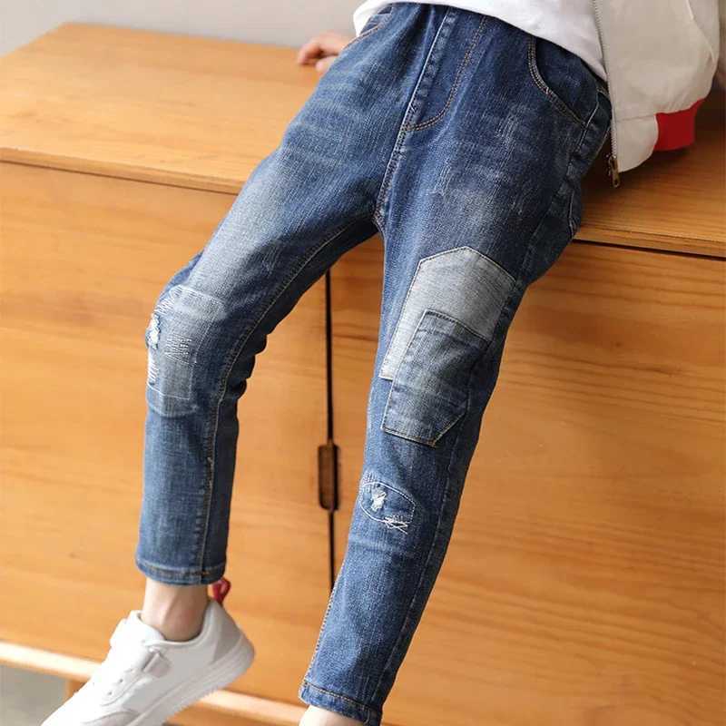 DIIMUU 4-11 year old childrens jeans Trouser clothing boys jeans childrens denim pants spring autumn baby pants toddler bottom Z250220