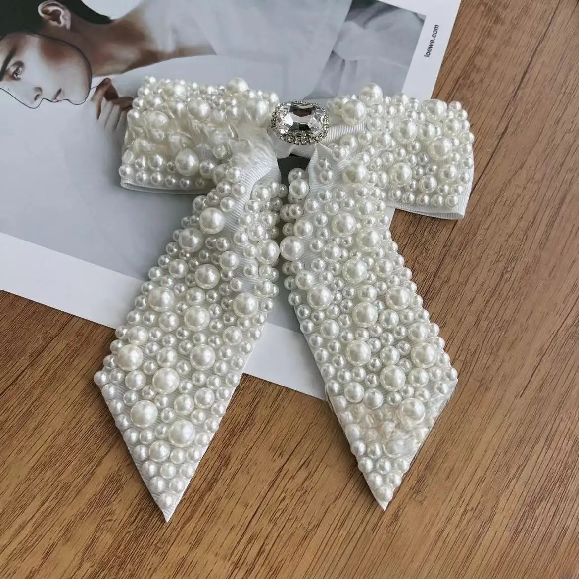 Sweet Pearl Beads Bowknot Hair Clip Ribbon Bow Barrettes For Women Fashion Y2k Hair Accessories HairPin 250221